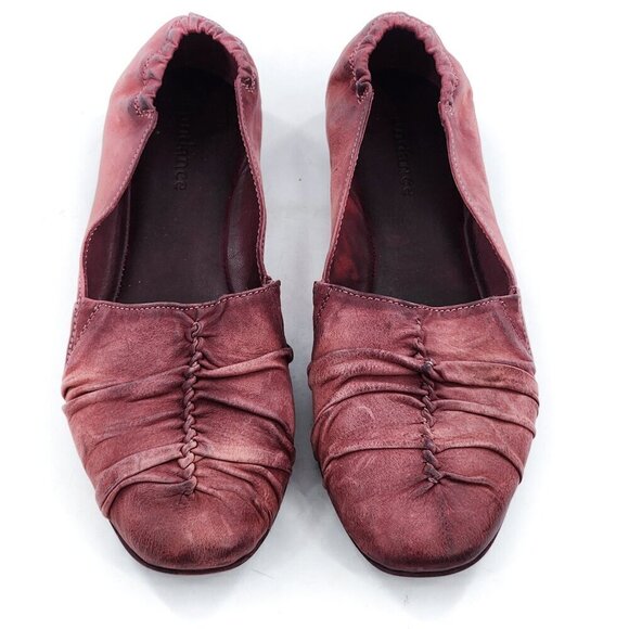 SUNDANCE Viviane Burnished Leather Ballet Flat Slip On Pink - Picture 3 of 10